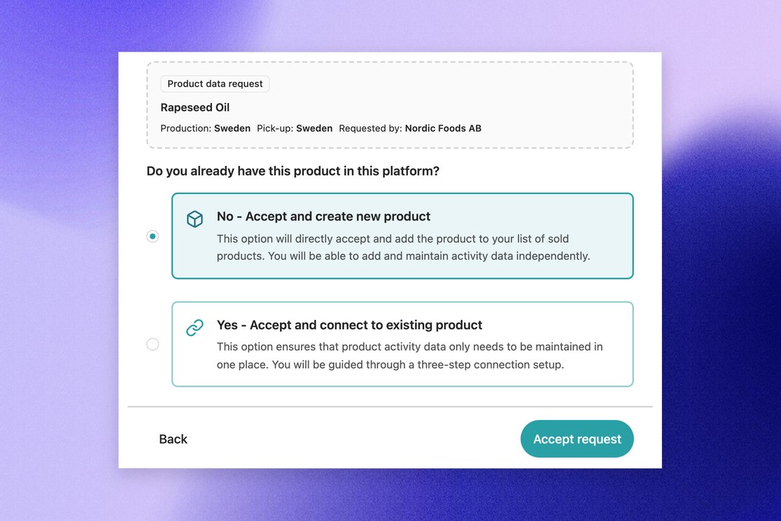 Accepting a customer data request in CarbonCloud