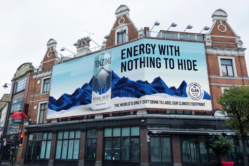 TENZING climate transparency billboard in London.